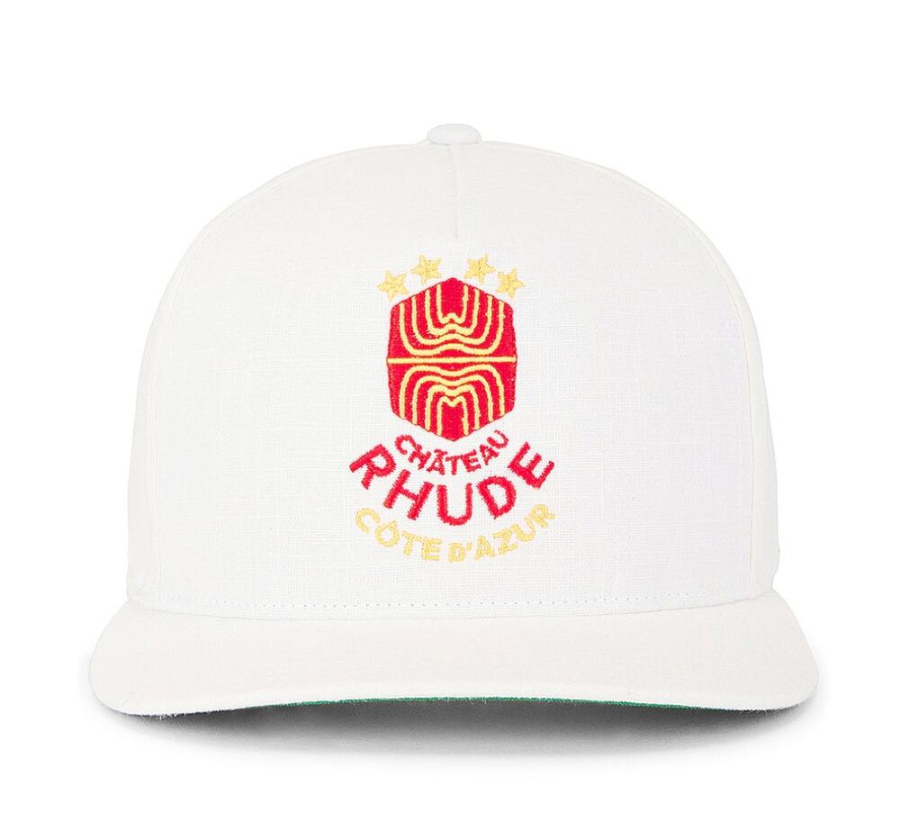 Rhude Azur Baseball Cap Hat Logo-Embroidered Linen Adjustable Casual One Size